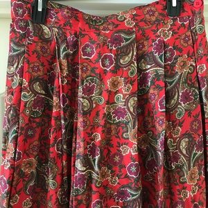 Vintage Floral Midi Skirt